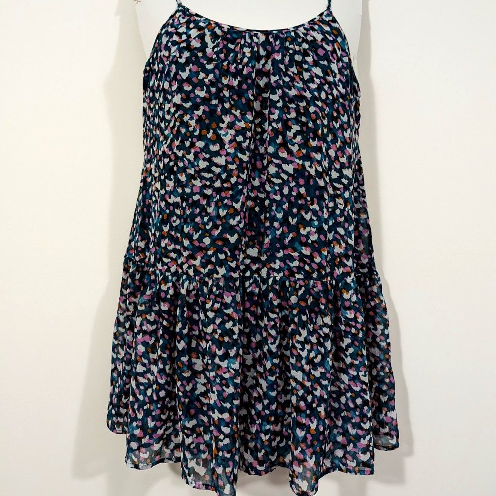 Spaghetti Strap Open Back Floral Dress s: L